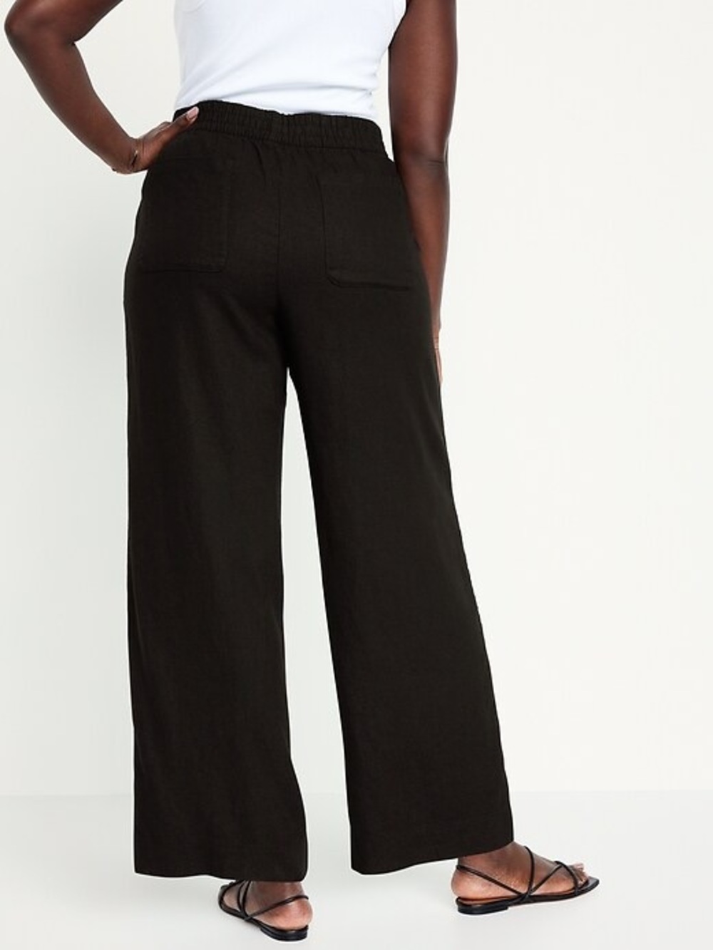 NWT Old Navy High-Waisted Linen-Blend Wide-Leg Pants